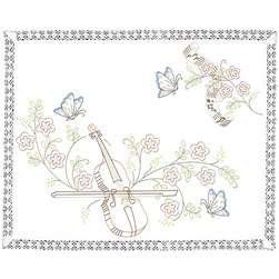Kit napperons dentelle - Broderie Traditionnelle Luc Création Le violon du printemps