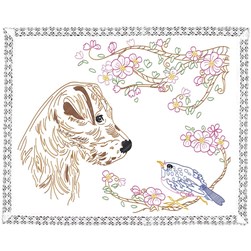 Kit napperons dentelle - Broderie Traditionnelle Luc Création L'oiseau et le chien