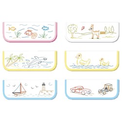 Pochette serviette - Broderie traditionnelle Luc Création Lot de 6 Pochettes Serviettes jeux d'enfants A