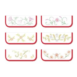 Pochette serviette - Broderie traditionnelle Luc Création Lot de 6 Pochettes Serviettes - petites fleurs B