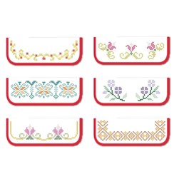 Pochette serviette - Broderie traditionnelle Luc Création Lot de 6 Pochettes Serviettes - au point de croix 