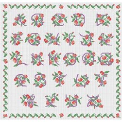 Fiche Point de Croix Anagram Diffusion Abécédaire des fleurs du pêcher