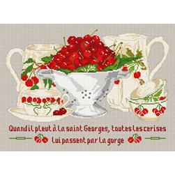 Fiche Point de Croix Anagram Diffusion Pose thé et cerise