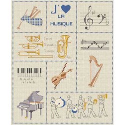 Fiche Point de Croix Anagram Diffusion J'aime ma musique