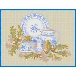 Fiche Point de Croix Anagram Diffusion La porcelaine bleue