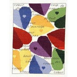 Fiche Point de Croix Anagram Diffusion Cœurs en couleurs