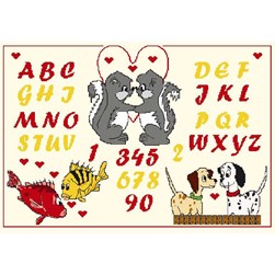 Fiche Point de Croix Anagram Diffusion Abécédaire des câlins