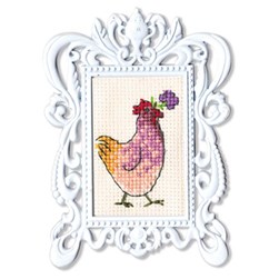 Mini Kit broderie RTO Une poule, une violette