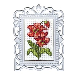 Mini Kit broderie RTO Petite fleur rouge