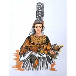 kit Point de croix Philomene Costume d'une bretonne traditionnel