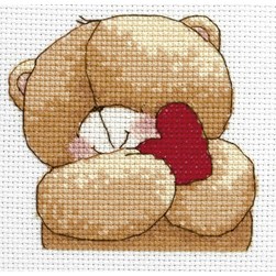 kit Point de croix Anchor Le cœur de mon ourson