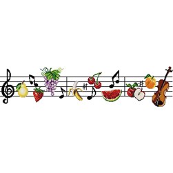 kit Point de croix Luc Création Porté de musique aux fruits