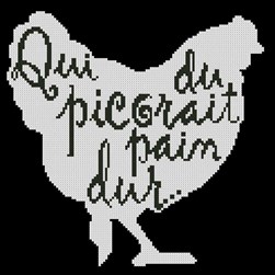 kit Point de croix Points de Repère Qui picorait du pain dur