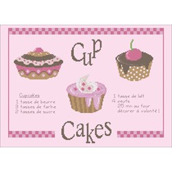kit Point de croix Points de Repère Préparons des Cup Cakes