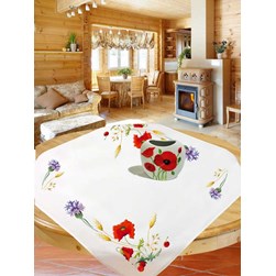 kit Nappe - Broderie Traditionnelle Avila Les chardons et les coquelicots