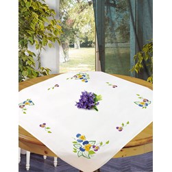 kit Nappe - Broderie Traditionnelle Avila LEs 4 coins de la pensée