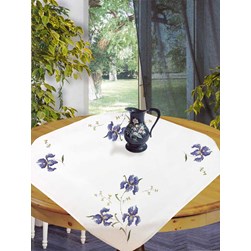 kit Nappe - Broderie Point de Croix imprimée Avila Les iris