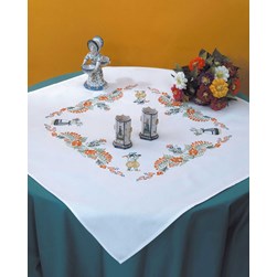 kit Nappe - Broderie Traditionnelle Luc Création imprimée et ourlée - les bretons