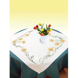 kit Nappe - Broderie Traditionnelle Luc Création Jaune jonquilles