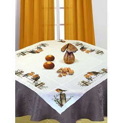 kit Nappe - Broderie Point de Croix compté Luc Création Le monde des rouge-gorges