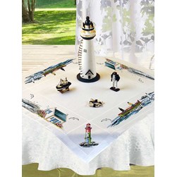 kit Nappe - Broderie Point de Croix compté Luc Création Les phares de la mer