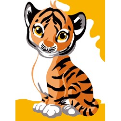 kit Canevas - Petits trous Luc Création Tigreau aux yeux ambre