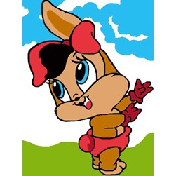 kit Canevas - Petits trous Luc Création Lapine au ruban rouge