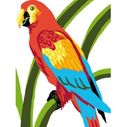 kit Canevas - Petits trous Luc Création Perroquet sur un brin d'herbe