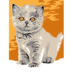 kit Canevas - Petits trous Luc Création Chaton bleu au yeux dorés