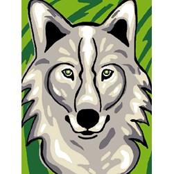 kit Canevas - Petits trous Luc Création Esquisse d'un loup gris