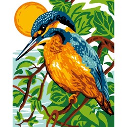 kit Canevas - Petits trous Luc Création Un martin pêcheur dans l'arbre