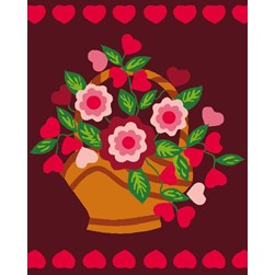 kit Canevas - Petits trous Luc Création Empreintes fleuries et panier