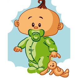 kit Canevas - Petits trous Luc Création Bébé cadum