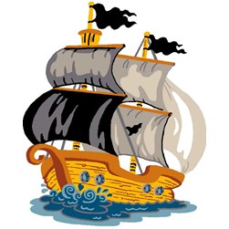 kit Canevas - Petits trous Luc Création Bateau pirate en mer