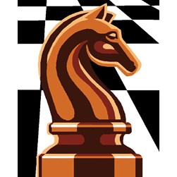 kit Canevas - Petits trous Luc Création Le cavalier noir