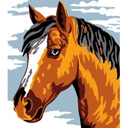 kit Canevas - Petits trous Luc Création L'amour du cheval