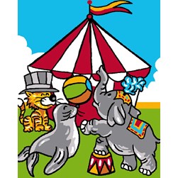 kit Canevas - Petits trous Luc Création L'entrainement du cirque