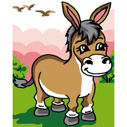 kit Canevas - Petits trous Luc Création Happy âne