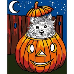 kit Canevas - Petits trous Luc Création La surprise d'halloween