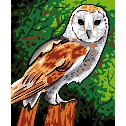 kit Canevas - Petits trous Luc Création La chouette sur le tronc