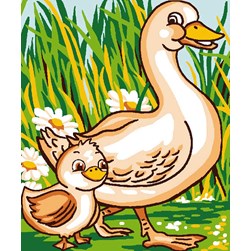 kit Canevas - Petits trous Luc Création Une canne et son caneton