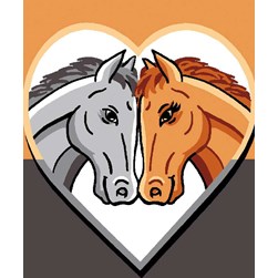 kit Canevas - Petits trous Luc Création Une amitié de chevaux
