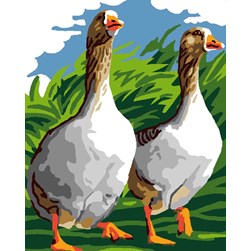 kit Canevas - Petits trous Luc Création La promenade des oies