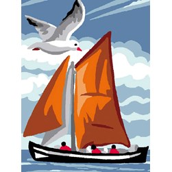 kit Canevas - Petits trous Luc Création Le voilier et la mouette