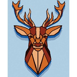 kit Canevas - Petits trous Luc Création Portrait de cerf géométrique