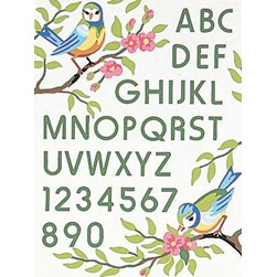 kit Canevas - Petits trous Luc Création ABC des oiseaux sur les branches fleuries