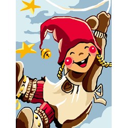 kit Canevas - Petits trous Luc Création Petit lutin dans les étoiles