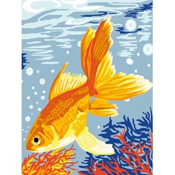 kit Canevas - Petits trous Luc Création Poisson orangé exotique