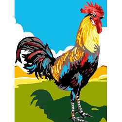 kit Canevas - Petits trous Luc Création Coq au soleil