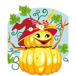 kit Canevas - Petits trous Luc Création Joyeuse citrouille